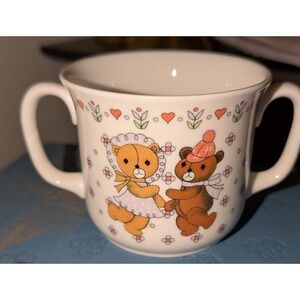 Vintage Sango Bone China "Dancing Bears" Child Set - Bowl, Cup 3935 D Korea